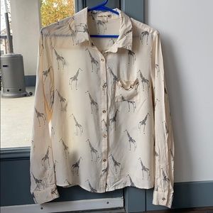 *SOLD* Double Zero Giraffe button down